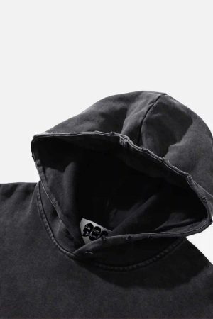 Concert Outfit Character Portrait Old Hip-Hop Loose Worn Hoodie