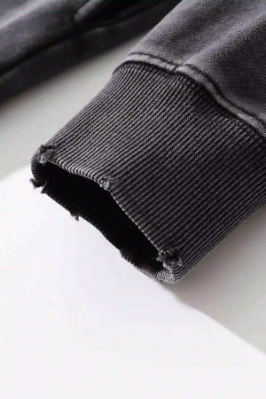 Concert Outfit Character Portrait Old Hip-Hop Loose Worn Hoodie