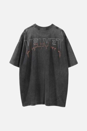 Concert Outfit Character Printed Washed & Aged T-Shirt
