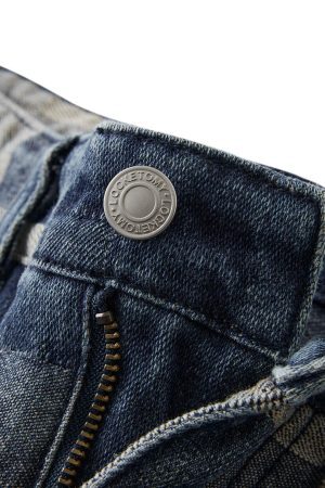 Concert Outfit Checkerboard Jacquard Wide Leg Jeans