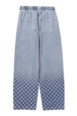 Concert Outfit Checkerboard Print Jeans