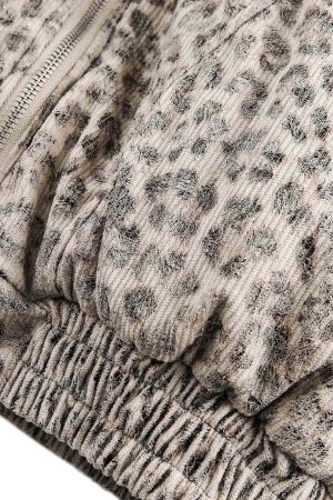 Concert Outfit Cheetah Print Mink Fur Hooded Jacket