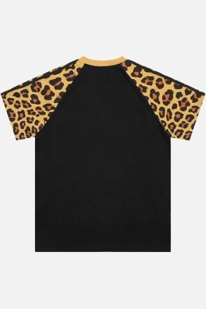 Concert Outfit Cheetah Print Raglan Sleeve T-Shirt