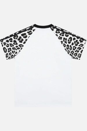 Concert Outfit Cheetah Print Raglan Sleeve T-Shirt