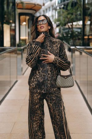 Concert Outfit Cheetah Print Suede Pants