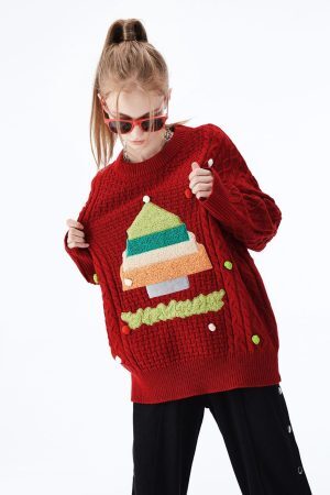 Concert Outfit Christmas Tree Design Sweater