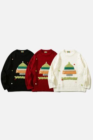Concert Outfit Christmas Tree Design Sweater