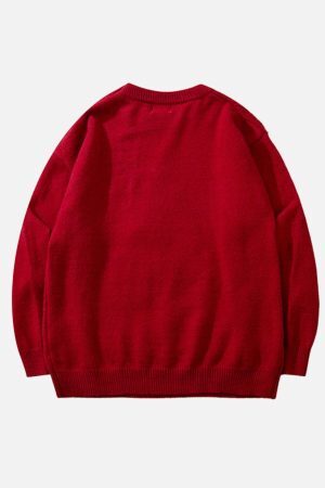 Concert Outfit Christmas Tree Embroidery Print Sweater