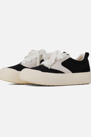 Concert Outfit Chunky Round-Toe Color-Block Rap Sneakers