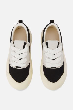 Concert Outfit Chunky Round-Toe Color-Block Rap Sneakers