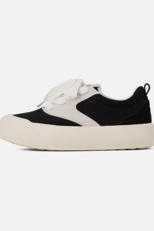 Concert Outfit Chunky Round-Toe Color-Block Rap Sneakers