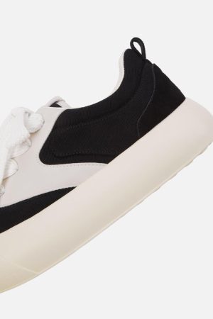 Concert Outfit Chunky Round-Toe Color-Block Rap Sneakers