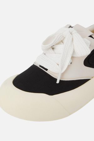 Concert Outfit Chunky Round-Toe Color-Block Rap Sneakers