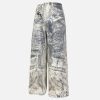 Concert Outfit Cigarette Digital Print Imitation Jeans