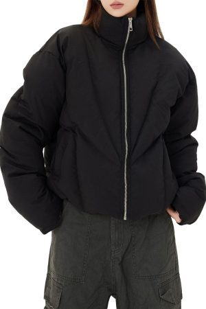 Concert Outfit Classic Stand Collar Puffer Jacket