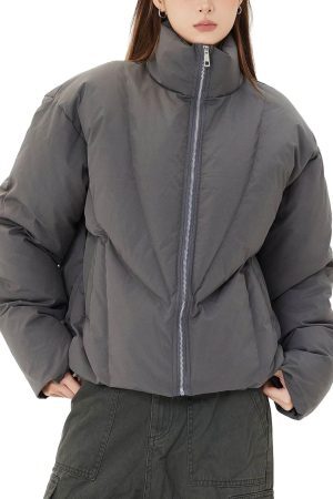 Concert Outfit Classic Stand Collar Puffer Jacket