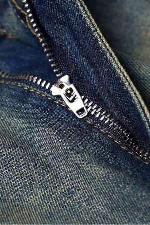 Concert Outfit Clean Fit Whisker Patchwork Cropped Denim Jorts