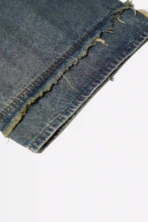 Concert Outfit Clean Fit Whisker Patchwork Cropped Denim Jorts