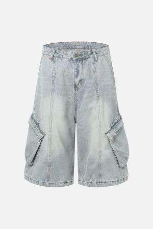 Concert Outfit Cleanfit Denim Baggy Cargo Jorts