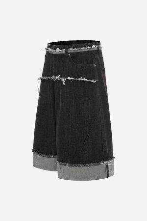 Concert Outfit Cleanfit Raw Edge Denim Short