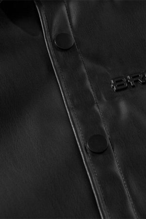 Concert Outfit Cleanfit Short-Sleeve PU Leather Shirt