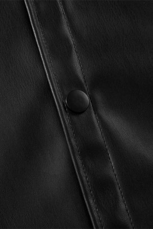 Concert Outfit Cleanfit Short-Sleeve PU Leather Shirt