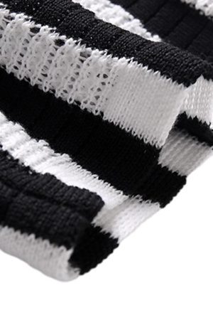 Concert Outfit Cleanfit Striped Knit Cardigan Shirt