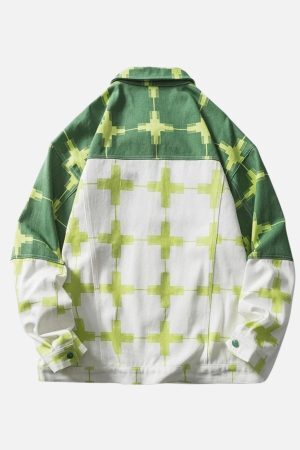 Concert Outfit Color Block Patchwork Denim Jacket