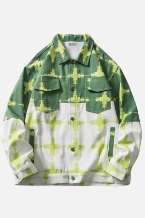 Concert Outfit Color Block Patchwork Denim Jacket