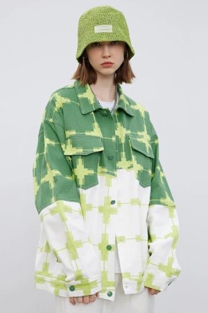 Concert Outfit Color Block Patchwork Denim Jacket