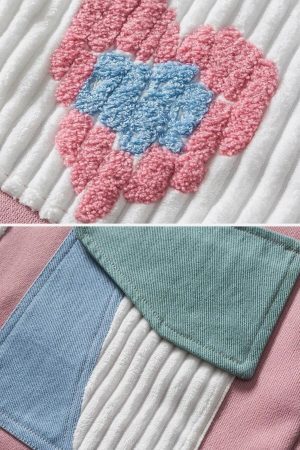 Concert Outfit Color Block Patchwork Heart Jacket