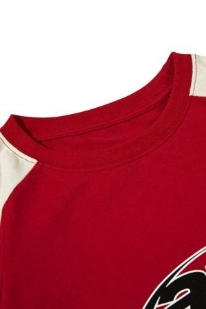 Concert Outfit Color-Blocked Strip Racing T-Shirt