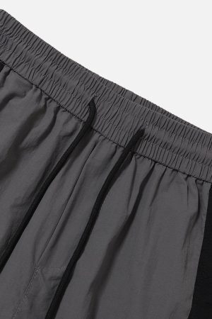 Concert Outfit Color Blocking Drawstring Shorts