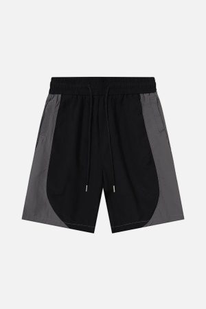 Concert Outfit Color Blocking Drawstring Shorts