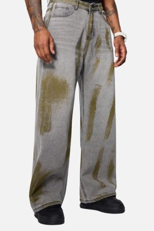 Concert Outfit Color Blocking Loose Jeans