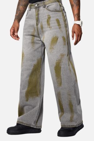 Concert Outfit Color Blocking Loose Jeans