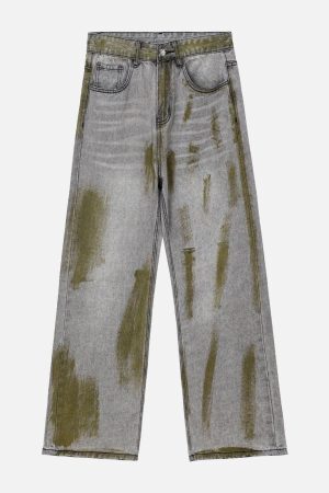 Concert Outfit Color Blocking Loose Jeans