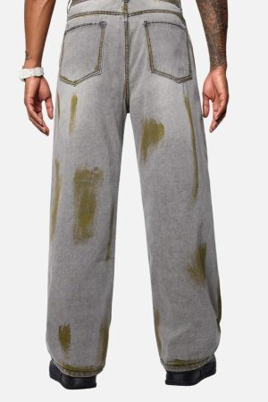 Concert Outfit Color Blocking Loose Jeans