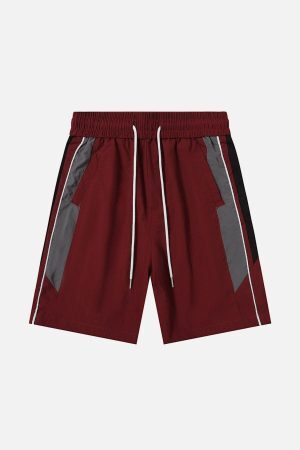 Concert Outfit Color Blocking Patchwork Shorts