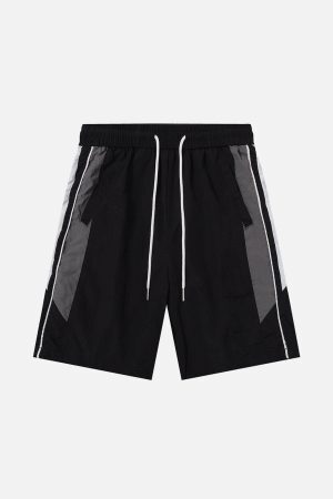 Concert Outfit Color Blocking Patchwork Shorts