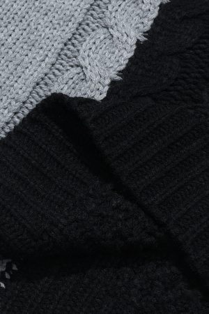 Concert Outfit Color Blocking Patchwork Sweater