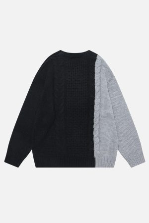 Concert Outfit Color Blocking Patchwork Sweater