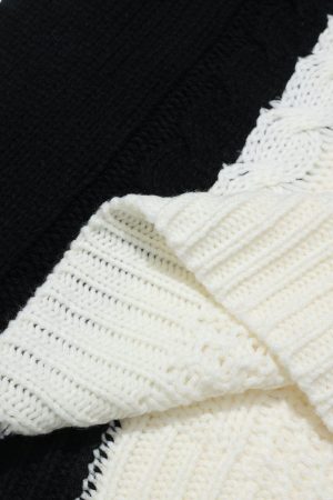 Concert Outfit Color Blocking Patchwork Sweater