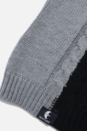 Concert Outfit Color Blocking Patchwork Sweater