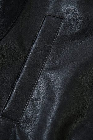 Concert Outfit Color Blocking Stripe Faux Leather Jacket