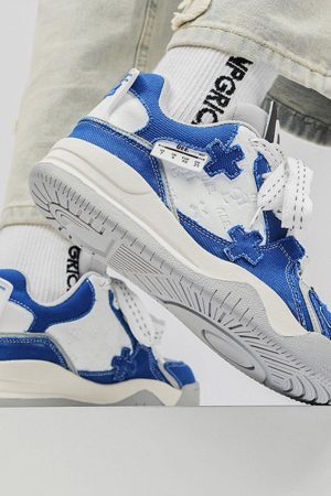 Concert Outfit Color Blocking Thick Bottom Skate Shoes