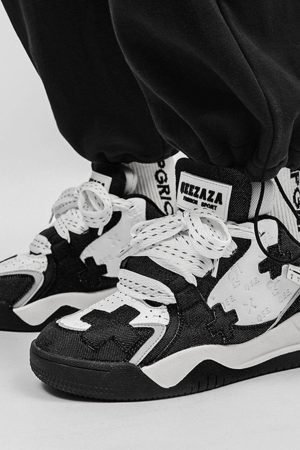 Concert Outfit Color Blocking Thick Bottom Skate Shoes