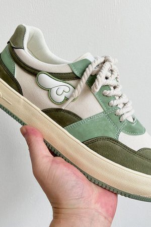 Concert Outfit Colorblock Canvas Wings Graphic Casual Shoes