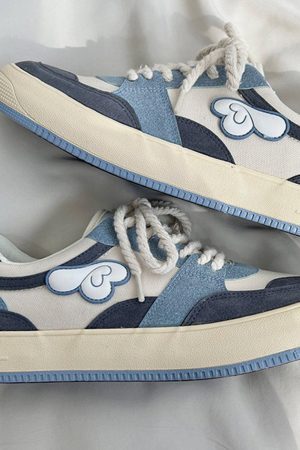 Concert Outfit Colorblock Canvas Wings Graphic Casual Shoes