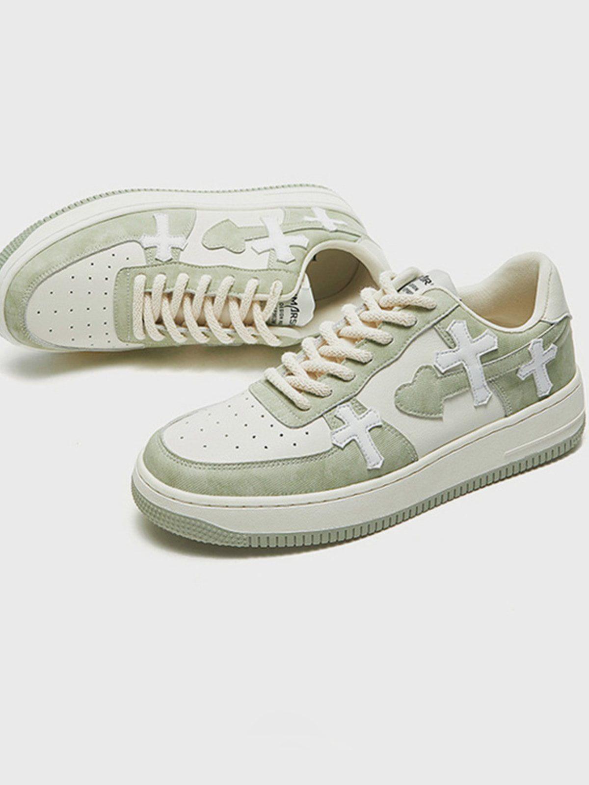 Concert Outfit Colorblock Cross Heart Casual Shoes Concert Outfit Colorblock Cross Heart Casual Shoes